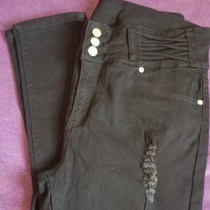 Black torn up pants